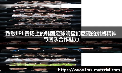 致敬LPL赛场上的韩国足球明星们展现的拼搏精神与团队合作魅力